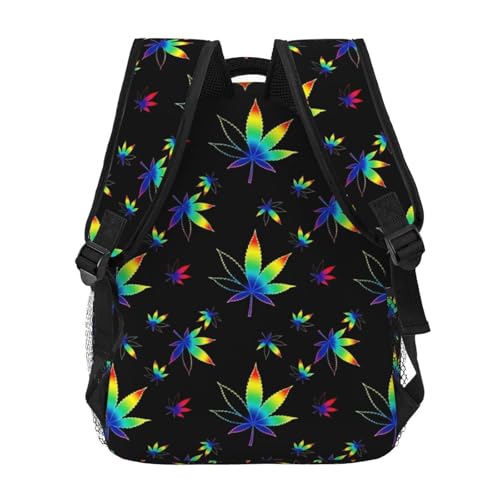 Stylish Commuter Backpack Trippy Weedleaf Leaf Black, Lightweight Laptop Daypack for Work Office Daily and Travel - color: Pattern (5)