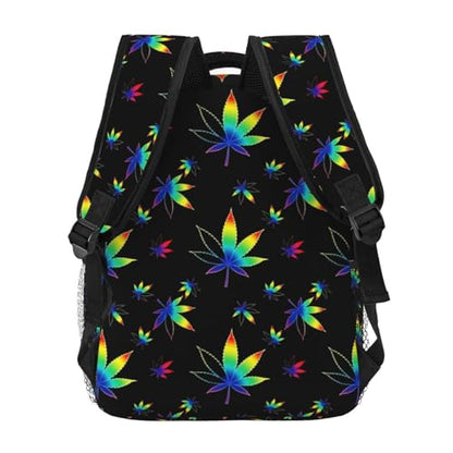 Stylish Commuter Backpack Trippy Weedleaf Leaf Black, Lightweight Laptop Daypack for Work Office Daily and Travel - color: Pattern (5)