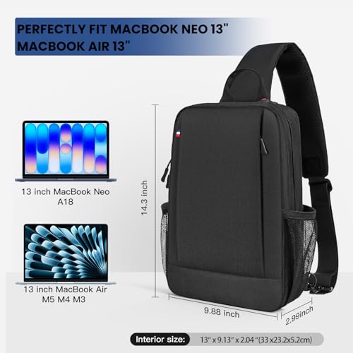 13 inch Laptop Sleeve Carrying Bag for 2026 MacBook Neo 13" A18 Pro, 2026-2022 MacBook Air 13.6 inch M5 M4 M3 M2 M1, Travel Protective Shoulder Case Bag with Accessory Pocket - size: 13.3-13.6 Inch