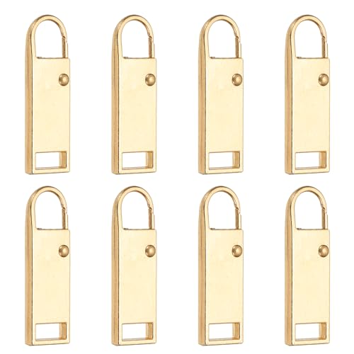 uxcell 8Pcs Zipper Pull Replacement, Metal Zipper Handle Mend Fixer Tab Repair for Luggage Suitcase Backpack Jacket Bags Boots Coat Handbags, Gold Large - color: Gold, size: Large
