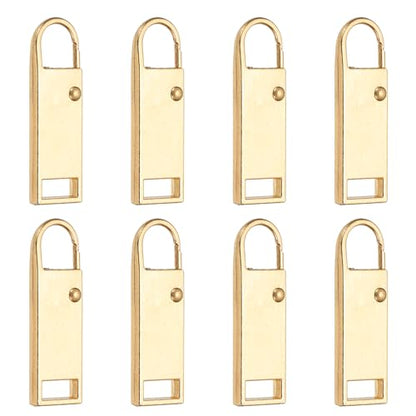 uxcell 8Pcs Zipper Pull Replacement, Metal Zipper Handle Mend Fixer Tab Repair for Luggage Suitcase Backpack Jacket Bags Boots Coat Handbags, Gold Large - color: Gold, size: Large