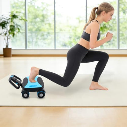 Ab Wheel Roller, 4-Wheel Abdominal Roller with Elbow Support - color: Blue