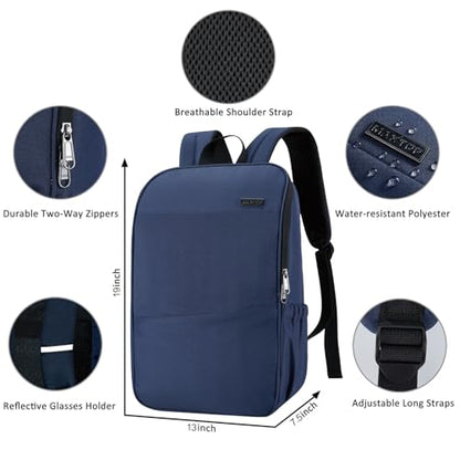 MAXTOP Deep Storage Laptop Backpack Business Anti-theft Backpacks[Water Resistant] College School Computer Bookbag Fits 17 Inch Laptop - color: Sea Blue, size: 17 inch, style: Daypack Backpacks