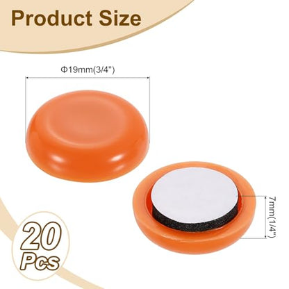 uxcell 20Pcs Furniture Sliders, 3/4 Inch Round Self-Adhesive Carpet Furniture Moving Pads Gliders Floor Protectors for Carpeted Tile Vinyl Hardwood Floors, Orange - size: 3/4 Inch