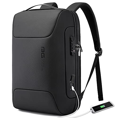 BANGE Anti Theft Business Backpack Fits 15.6 Inch Laptop,Smart Work Backpack with USB Charging Port for Office Work Airplane Business Travel - color: Black, size: Standard