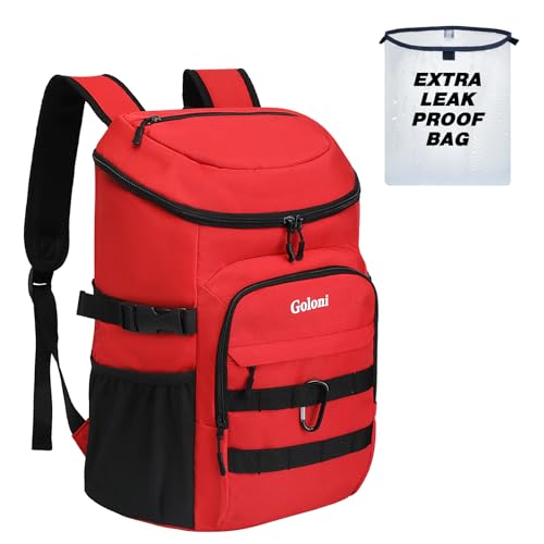 Cooler Backpack Insulated Leak Proof,Small Soft Coolers Bag for Men and Women Camping,Travel,Beach,Hiking,Picnic - color: Red