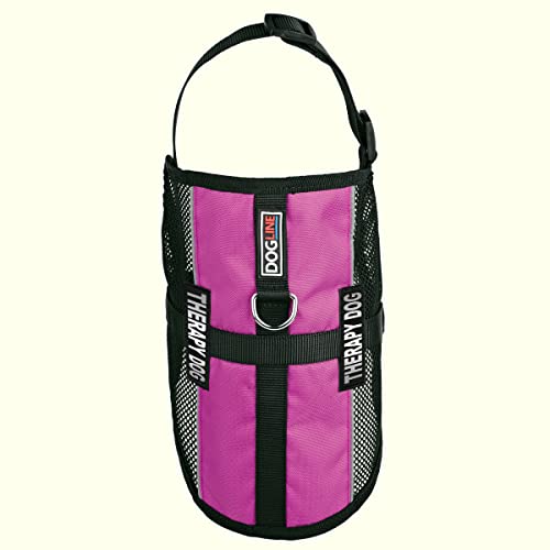 Dogline MaxAire Multi-Purpose Mesh Vest for Dogs and 2 Removable Therapy Dog Patches, Small, Pink - color: Pink, size: Girth 13 by 16"