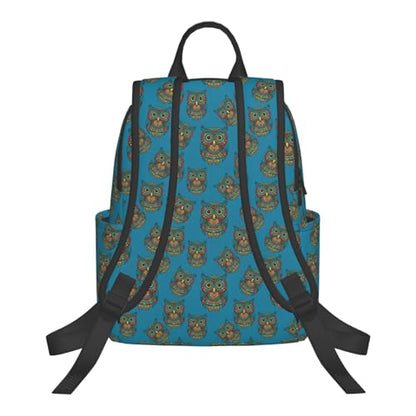 Anti Scratch Polyester Backpack Owl Print Boho Ethnic, Smooth Surface Multipurpose Travel Pack for All Weather Daily Use Unisex - color: Picture (824)