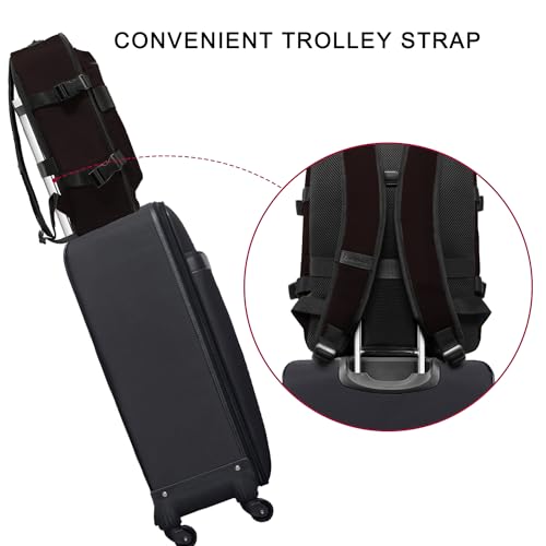 Travel Backpack 17L Lightweight Casual Small Carry-on Daypack 15-inch Laptop Notebook, Underseat Overnight Weekender, Brown - color: Brown