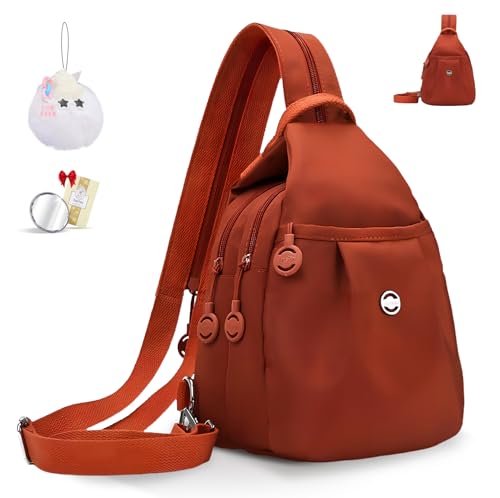 Waterproof 2-Way Mini Commuter Bag, Multi-Compartment Oxford Small Backpack, For Women, Collegeman, Commuter, Travel with Anti-Theft,Three in One Multifunctional Convertible Design (Orange) - style: Orange