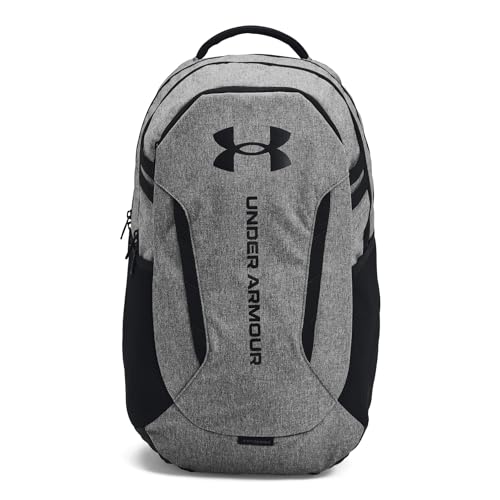 Under Armour Unisex-Adult Hustle 6.0 Backpack, (026) Castlerock Full Heather/Black/Black, One Size Fits Most - color: (026) Castlerock Full Heather / Black / Black, size: One Size