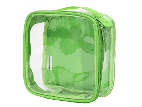 EzPacking Clear TSA Approved 3-1-1 Travel Toiletry Bag for Carry On/Quart Size Transparent Liquids Pouch for Airport Security/Reusable See Through Vinyl & PVC Plastic Organizer Men Women (Green) - color: Green