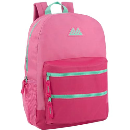 Summit Ridge Colorful Big Backpack for School Kids, Multi Pocket Backpack for Elementary, Middle School Girls, Boys with Padded Straps (Bubblegum/Pink) - color: Bubblegum/Pink