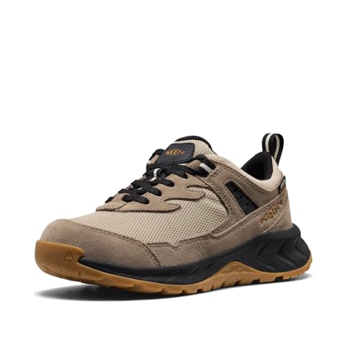 KEEN Kids Hightrail Waterproof Hiking Shoes (Little Kid/Big Kid) - color: Brindle/Oak Buff, size: 5 Big Kid