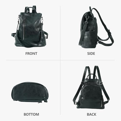 Small Women Backpack Purse PU Leather Anti-theft Casual Shoulder Bag Fashion Ladies Satchel Bags - color: Black, size: Small