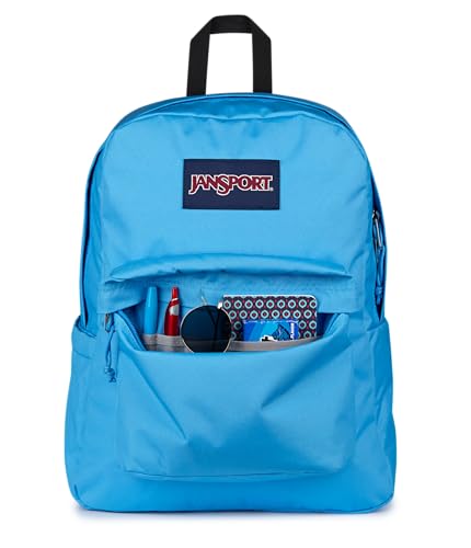 JanSport SuperBreak Plus Backpack with Padded 15-inch Laptop Sleeve and Integrated Bottle Pocket - Spacious and Durable Daypack for Work and Travel - Electric Azul - color: Electric Azul