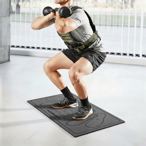 Squat Mat with Foot Position,Non-Slip Workout Mat for Squats & Leg Exercises, Improves Muscle Activation & Knee Support, Home Gym Fitness Mat,30 * 13.8"inch Squat Pad - color: Dark grey