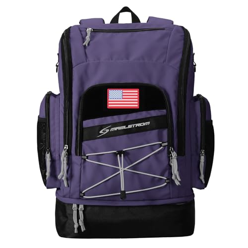 Maelstrom Waterproof Swim Backpack, Gear Sports Bag With Shoe Compartment - color: Purple