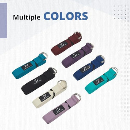 Everyday Yoga Strap with Metal D-Ring - Durable Stretching Strap for Yoga, Pilates, Flexibility & Physical Therapy (6ft, 8ft, 10ft) - color: Natural, size: 6 Foot