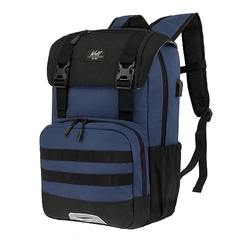 WOLT Laptop Backpack with USB Charging Port Fits Up to 17 Inch Laptop, College Backpack for Men Women, Computer Business Bookbag, Navy - color: Navy