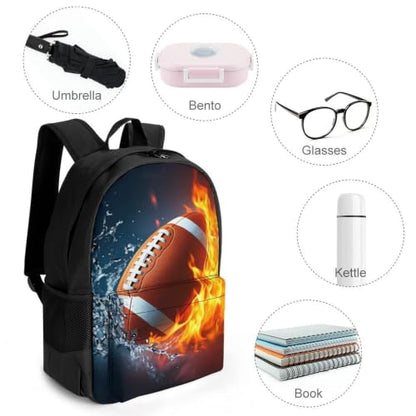 Cool Rugby Backpack, Durable Polyester Daypack with Laptop Compartment, Reinforced Bottom, Adjustable Shoulder Straps And Multi Pockets for Travel And Daily Use - color: Cool Rugby