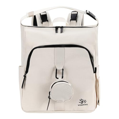 Diaper Bag Backpack with Changing Pad, Wet Dry Bag, Pacifier Case and Stroller Straps, Soft Cotton Lining, Baby Travel Bag for Moms and Dads（Beige） - color: Beige