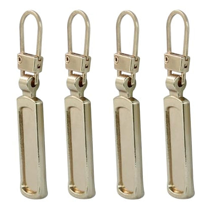 Auvotuis 4Pcs Zipper Pull Replacement for Small Holes, Detachable Tiny Zipper Replacement Slider, Spare Zipper Pulls for Luggage/Jackets/Backpacks/Boots/Purses (Gold) - style: Gold