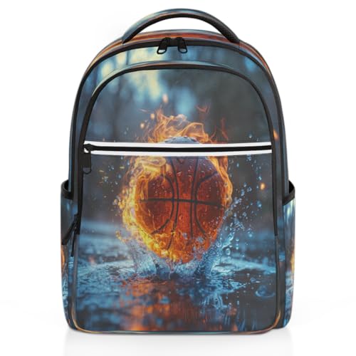 Basketball Travel Laptop Backpack Fits 15.6 Inch Laptops Unisex Lightweight Business Backpack with Adjustable Shoulder Straps for Daily Use Commute Office Travel
