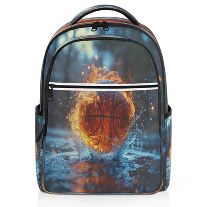 Basketball Travel Laptop Backpack Fits 15.6 Inch Laptops Unisex Lightweight Business Backpack with Adjustable Shoulder Straps for Daily Use Commute Office Travel
