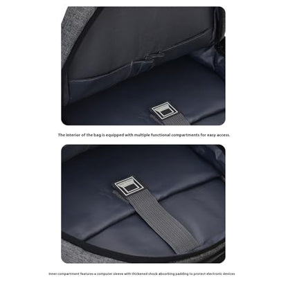 Minimalist Laptop Backpack with USB Port, Business Travel Bag, Water Resistant, (Gray)