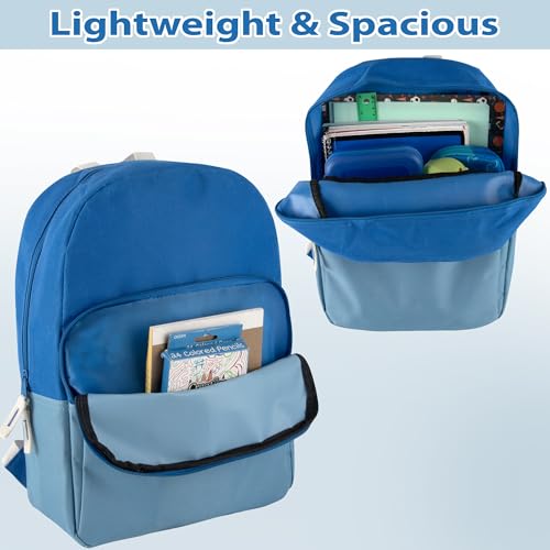 Trail maker 15 Inch Backpack for Kids, Preschool, Elementary & Middle School Students – Spacious Bookbag with Large Front Pocket, Adjustable Straps, Fits up to 13 Inch Laptop (Blue) - color: Blue