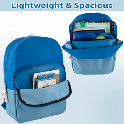 Trail maker 15 Inch Backpack for Kids, Preschool, Elementary & Middle School Students – Spacious Bookbag with Large Front Pocket, Adjustable Straps, Fits up to 13 Inch Laptop (Blue) - color: Blue