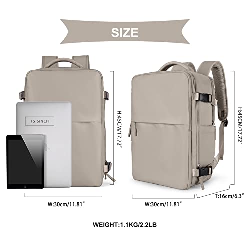 Large Travel Backpack Women, Carry On Backpack,Hiking Backpack Waterproof Outdoor Sports Rucksack Casual Daypack Bag Fit 15.6 Inch Laptop with USB Charging Port Shoes Compartment