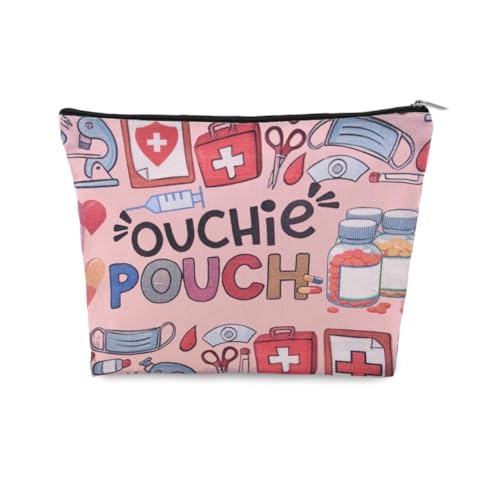 Small Ouchie Pouch Bag Canvas Medicine Storage Bags Wound Care Travel Bag Drug Storage Bags for Medicine First Aid Kit Zipper Pouches Emergency Pouch for Women Girls Doctor Nurse Pouches for Work - color: Small Ouchie Pouch Bag