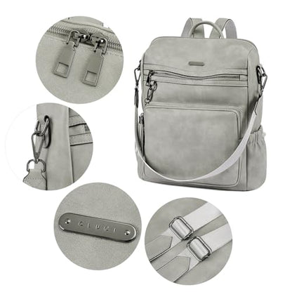 CLUCI Backpack Purse for Women Large Womens Leather Travel Fashion Backpack Purse Designer Ladies Shoulder Bags with Tassel - color: Grey-01