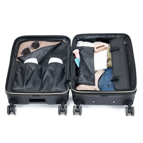 Kenneth Cole REACTION Sophie Women's Silky Nylon 15" Laptop & Tablet Anti-Theft RFID Travel Backpack Bag, Black With 20" Carry-On - color: Black, size: 15" Laptop with 20" Carry-On