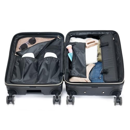 Kenneth Cole REACTION Sophie Women's Silky Nylon 15" Laptop & Tablet Anti-Theft RFID Travel Backpack Bag, Black With 20" Carry-On - color: Black, size: 15" Laptop with 20" Carry-On
