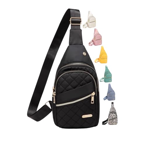 Crossbody Small Sling Backpack Sling Bag for Women Men, Chest Bag Daypack Crossbody for Travel Sport Running Hiking (Black) - color: Black