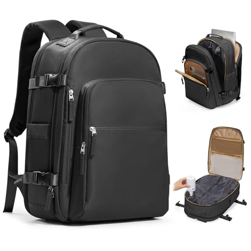 coofay Vacuum Backpack Travel with Pump Vacpack Backpack with Vacuum Seal Backpacks Traveling Backpacks Vacuum Compression Air Travel Bag Carry on Luggage - color: E-black