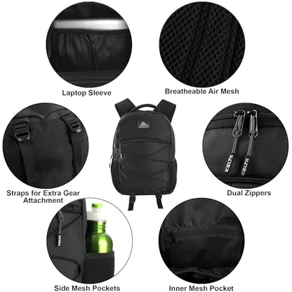 Kelty Laptop Backpack Bag 25 L Hiking Backpack for Men, Women, Work | 18 inch Travel Backpack Carry On Approved (Black)
