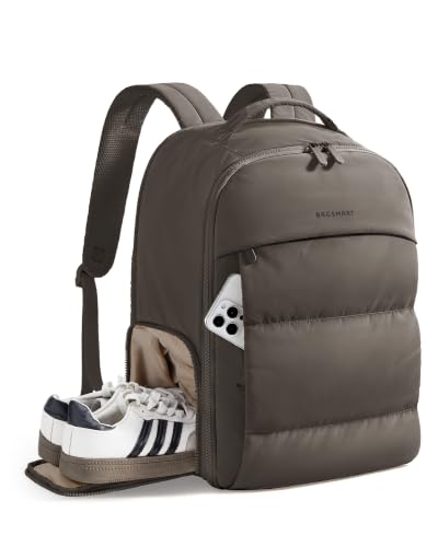 BAGSMART 30L Travel Backpack for Women, Dim Gray | Fits15.6-Inch laptop, Shoe Compartment, Lightweight Material, Water-Resistant - color: Dim Gray