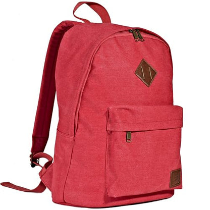 Durable Canvas College Rucksack Laptop Excursion Backpack Travel Notebook School Backpack Bookbag For Men Women Red Factory Directly - color: Red