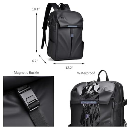 Unisex Business Laptop Backpack 17.3" With Helmet Holder High Capcity Travel Sports Backpack Waterproof Rucksack with Basketball Compartment for Men Women Teenager (Blue)