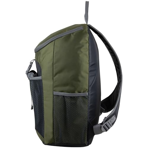 FUEL Top Loader Lunch Backpack Set Water Resistant Backpack Bookbag Bag Soft Reusable Insulated Cooler Box Thermal Travel Office Bag, Army Green - color: Army Green