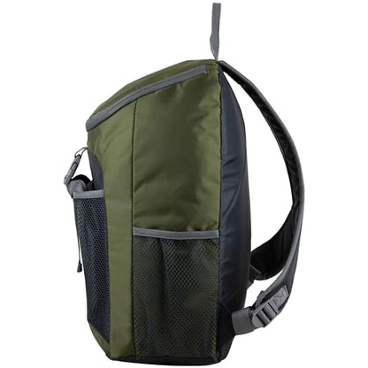 FUEL Top Loader Lunch Backpack Set Water Resistant Backpack Bookbag Bag Soft Reusable Insulated Cooler Box Thermal Travel Office Bag, Army Green - color: Army Green