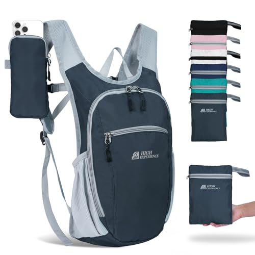 Hiking Backpack 10L/15L Small Daypack Lightweight Packable Travel Foldable Water Resistan for Women Men (Gray, 10L) - color: Gray, size: 10L