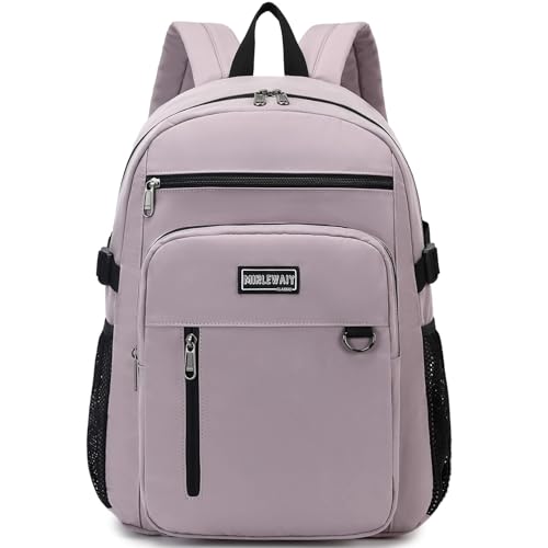 MIRLEWAIY Classical School Backpack Lightweight Bookbag Casual Daypack Travel Work Bag For Teenagers College Girls boys - color: Pink Purple