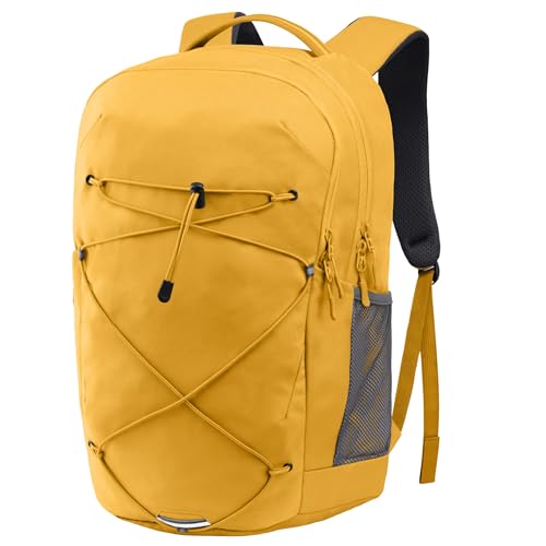KEOFID Casual Backpack for Men and Women, Hiking Backpack for Travel, Black Daypacks for Sports, College, Water Resistant(Yellow) - color: Yellow