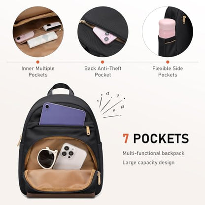 TENSTAR Mini Backpack for Women Stylish Convertible Back Pack Purse, Light Weight Daypack Purses Daily Backpack Cute Bookbag for College Travel, Black - color: Black