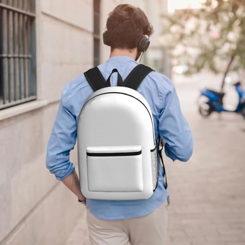 MZERSE Work Laptop Backpack, White, Commuter Daypack with Inner Pocket, Water Resistant Casual Bag for Office and Travel - color: Pattern (1118)